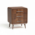 Wooden nightstand with three drawers in walnut finish 50 x 40 x 60cm