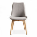 Fabric upholstered dining chair with wooden legs in gray 45 x 50 x 90cm