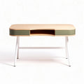 Bamboo desk with green drawer and minimalist design 150 x 70 x 75cm