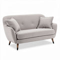 Fabric two-seater sofa with removable cushions in light gray 180 x 80 x 75cm