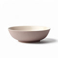 Pink ribbed ceramic serving bowl 25 x 25 x 8cm for salads and snacks